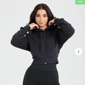 Oner Active Classic Lounge Cropped Zip Through Hoodie Coal